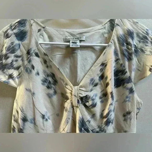 EUC | Women’s Nine West Baby Doll Blouse - Late 90s/Early Y2K | Size 4 | Tan - Picture 2 of 8